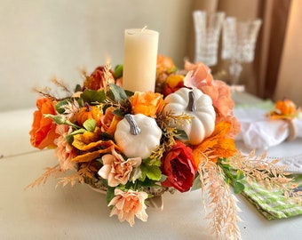 Fall table centerpiece  Autumn Arrangement Thanksgiving Decor