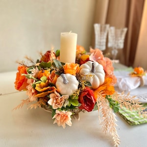 Fall table centerpiece  Autumn Arrangement Thanksgiving Decor