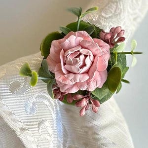 Pink rose easter napkin rings Holiday napkin rings