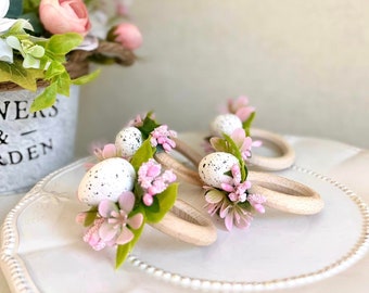 Easter napkin rings Floral napkin rings easter centerpiece  Spring napkin rings