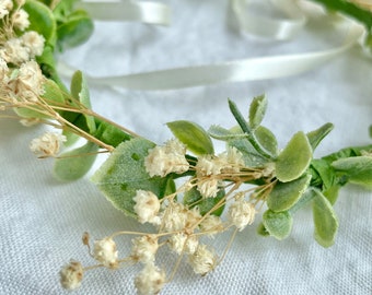 Baby's breath flower crown Dried flower crown  Wedding hair accessory Boho hair piece