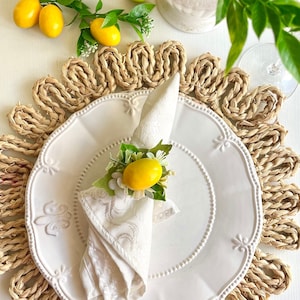 Anelli per tovaglioli al limone Anelli per tovaglioli estivi Anelli per tovaglioli da matrimonio