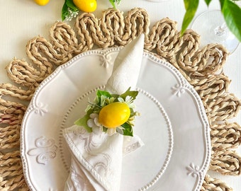 Lemon napkin rings Summer Napkin Rings Wedding napkin rings