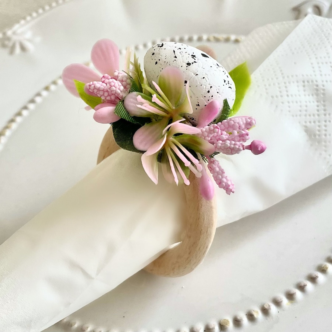 Easter Napkin Rings Floral Napkin Rings Spring Napkin Rings Etsy