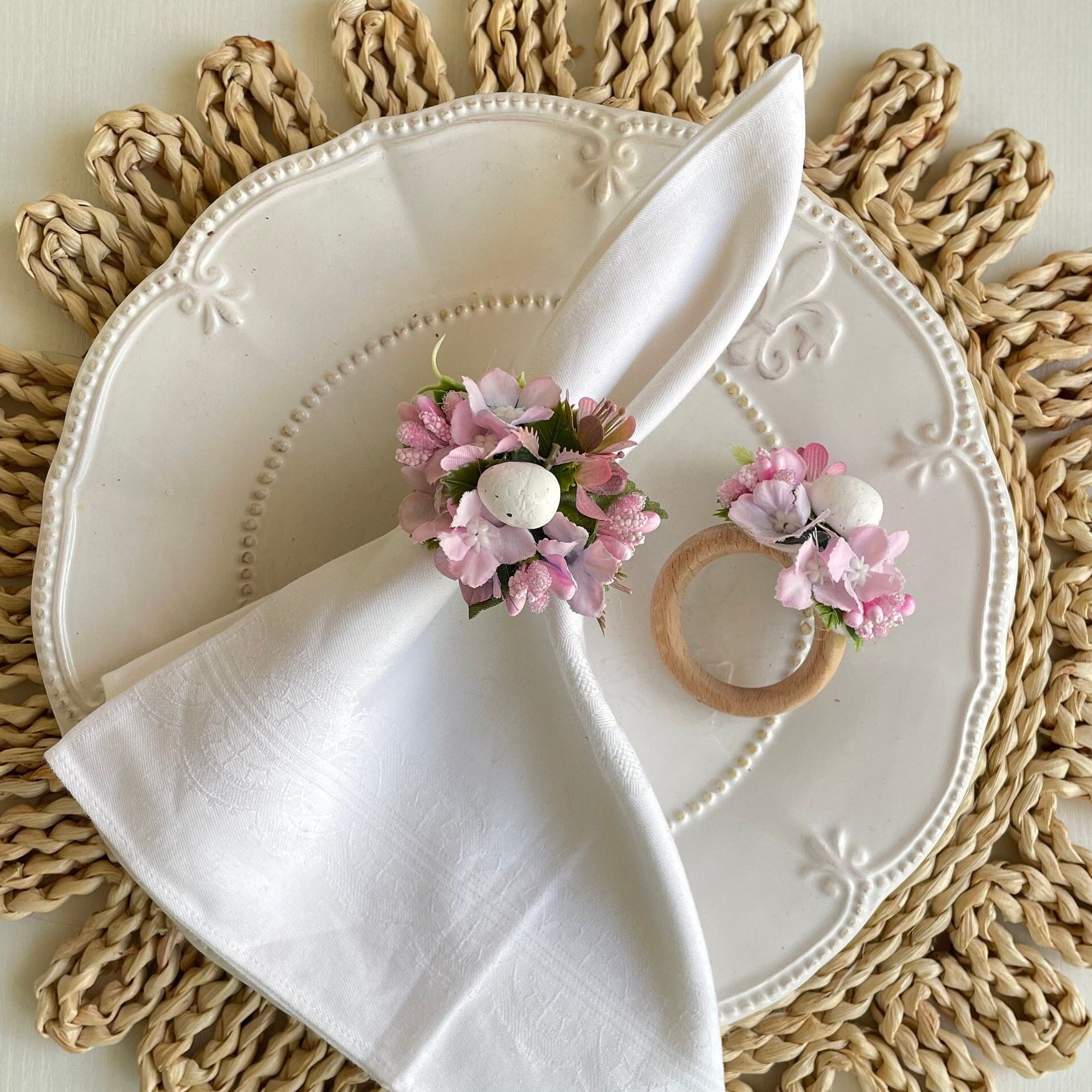 Easter Napkin Rings Floral Napkin Rings Spring Napkin Rings - Etsy