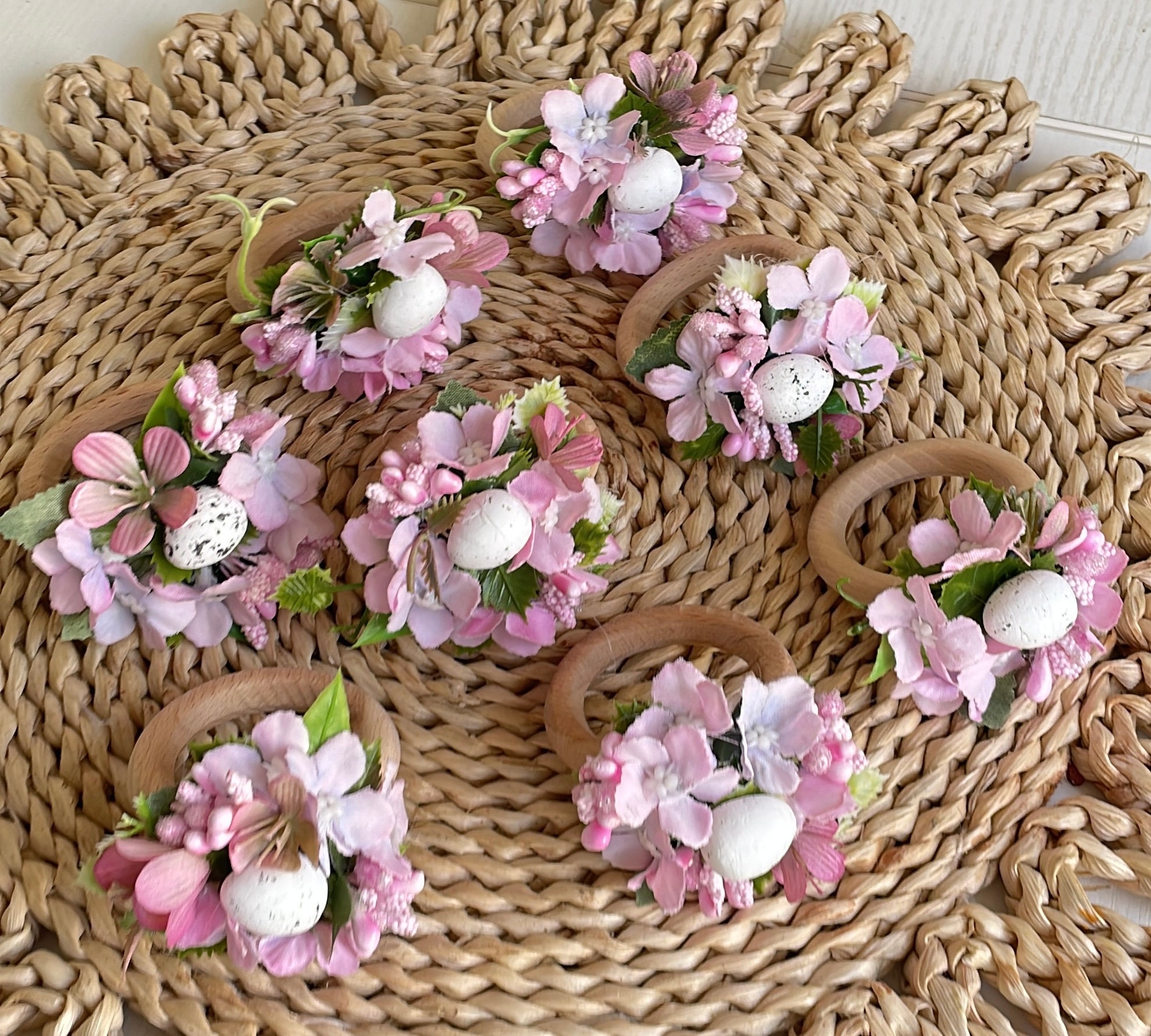 Easter Table Setting - Easter Table Setting With Bowls Of Easter Eggs