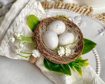 Easter napkin rings Bird nest napkin rings Easter centerpiece