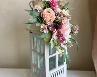 Summer Lantern Swag Summer lantern bow  Burlap bow lantern