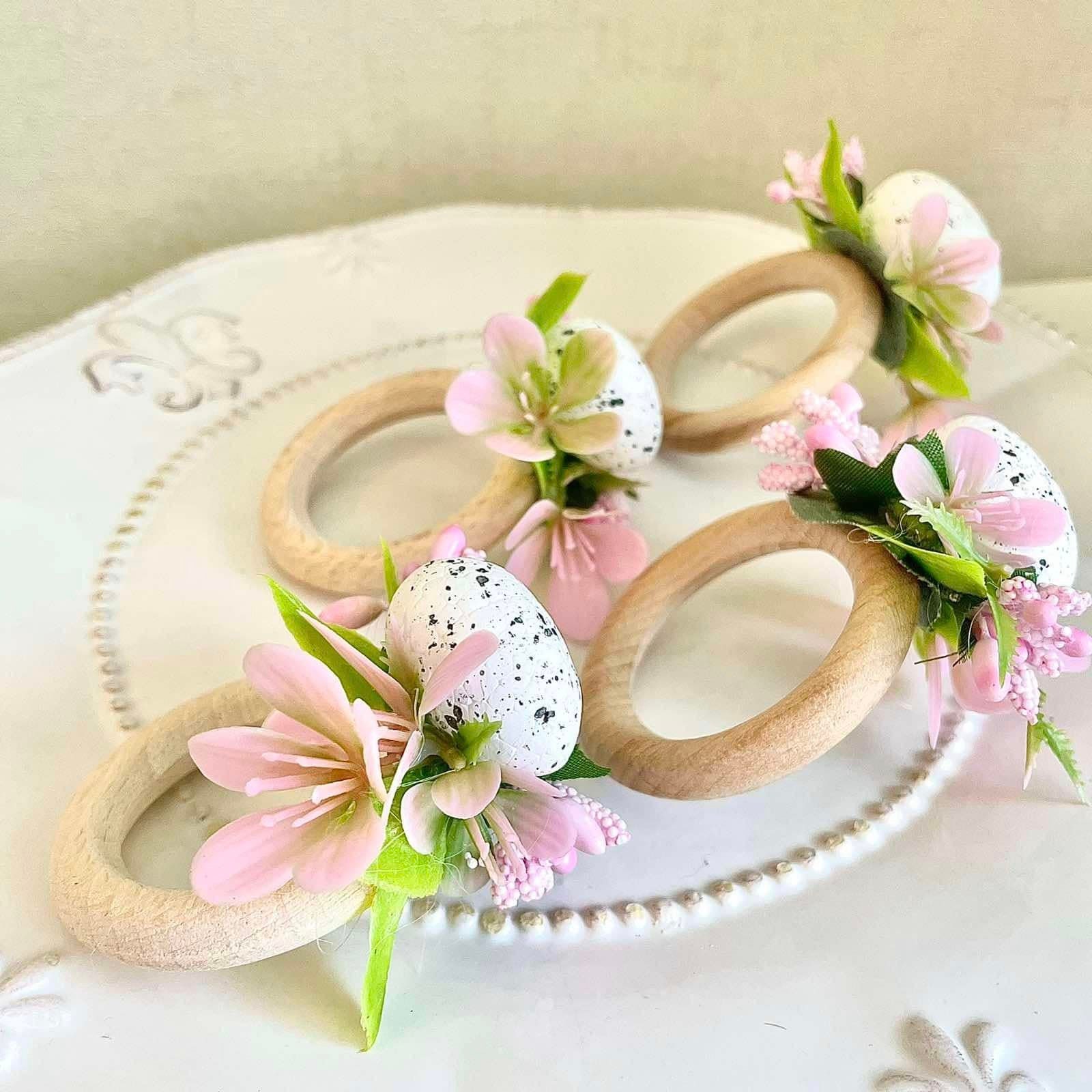 Round Wooden Napkin Rings, Set of Four Grand Rapids Florist