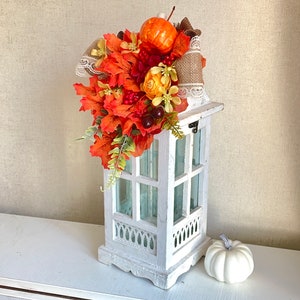 Adorno de farol de otoño Adorno de farol de calabaza Decoración de puerta de otoño