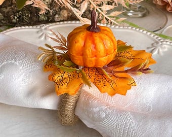 Pumkin napking ring Holiday napkin rings Fall napkin ring