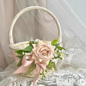Flower girl basket Rustic flower basket Boho wedding basket