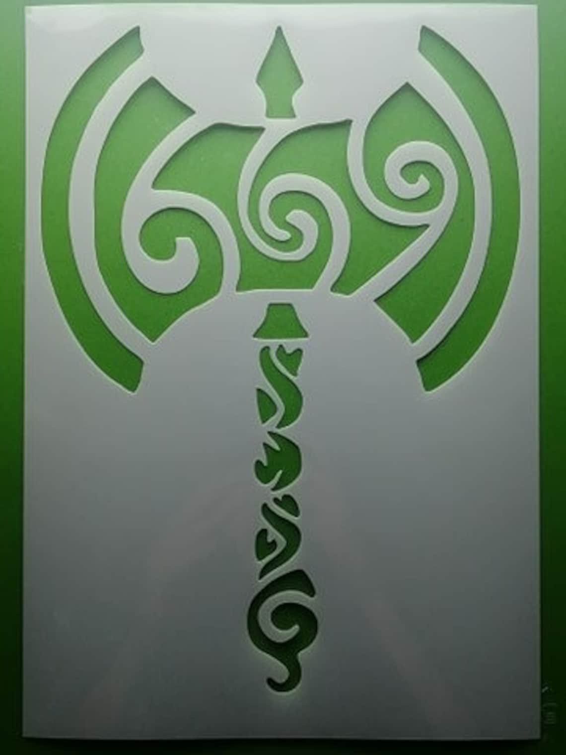 DIDACUT Norse Ragnar Pagan Viking Axe Stencil MYLAR Sheet 190 Micron