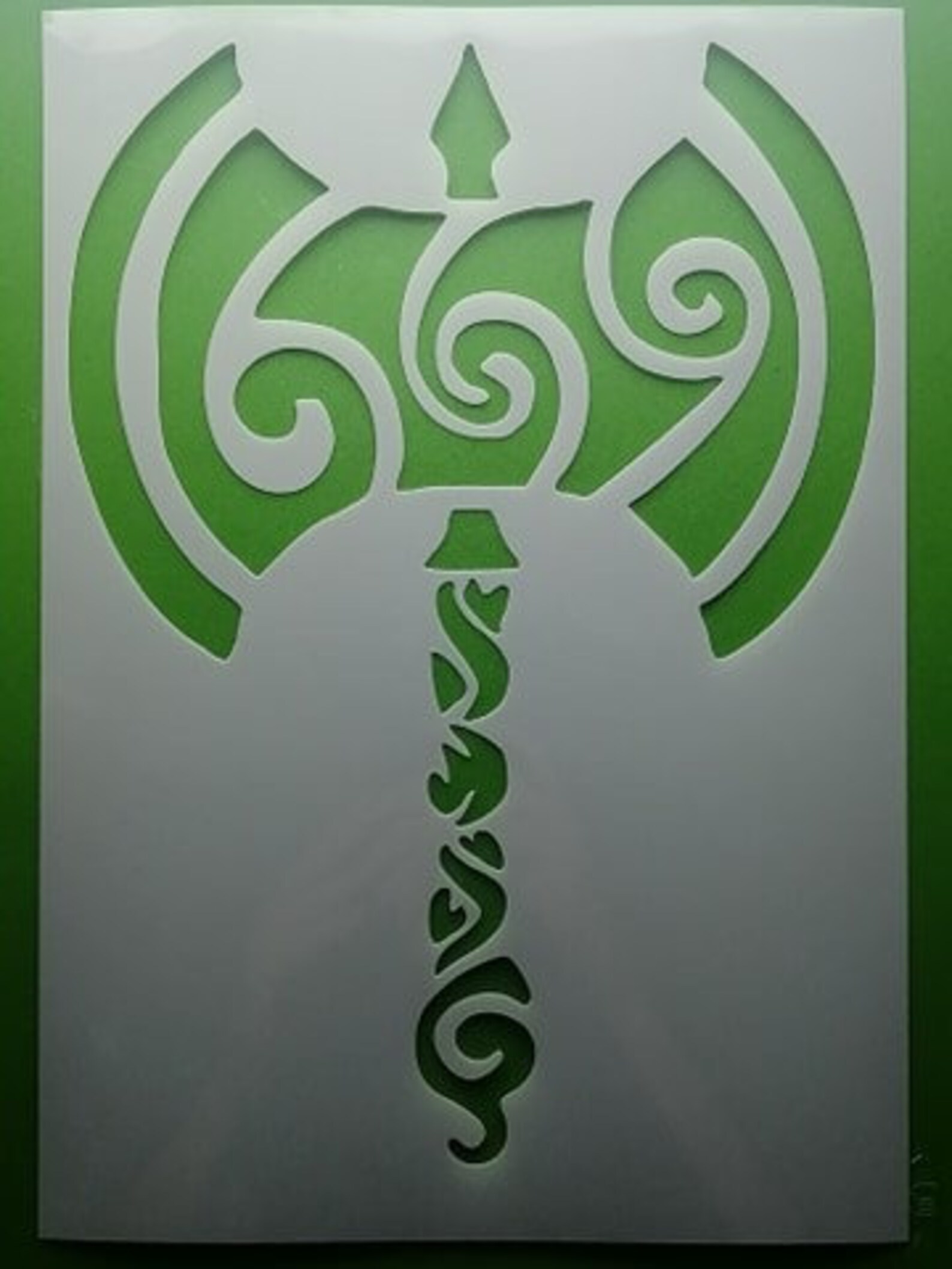 DIDACUT Norse Ragnar Pagan Viking Axe Stencil MYLAR Sheet 190 Micron