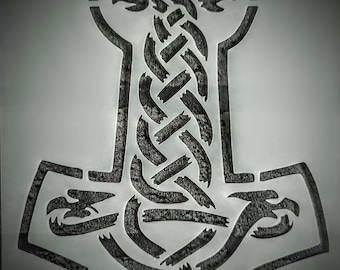 DIDACUT Norse Viking Odin Mjolnir Thor Hammer Stencil MYLAR Sheet 190 Micron Reusable