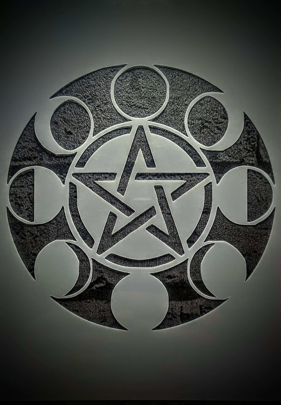 Mystical Moon Phases And Wicca Pentacle. Sacred Geometry. Logo - View #4