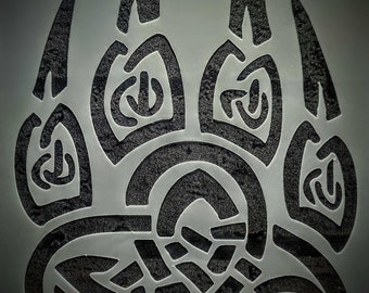 DIDACUT Norse Ragnar Pagan Viking Bear Paw Stencil MYLAR Sheet 190 Micron Reusable