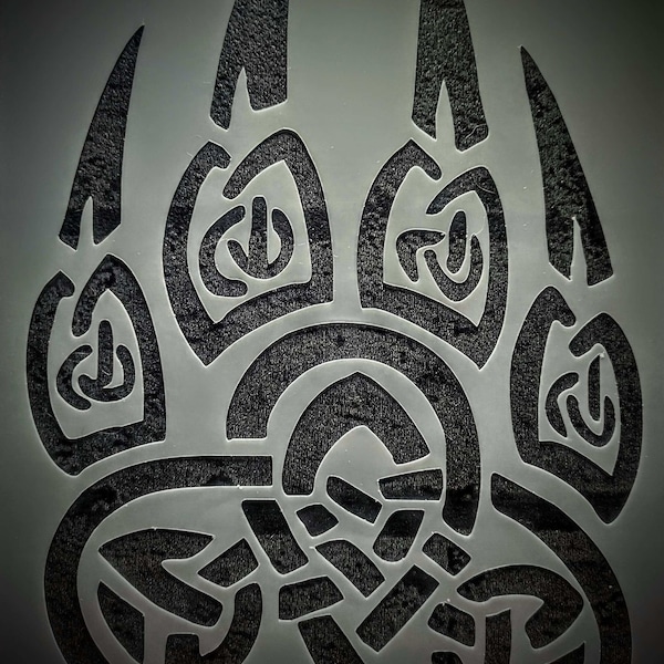 DIDACUT Norse Ragnar Pagan Viking Bear Paw Stencil MYLAR Sheet 190 Micron Reusable