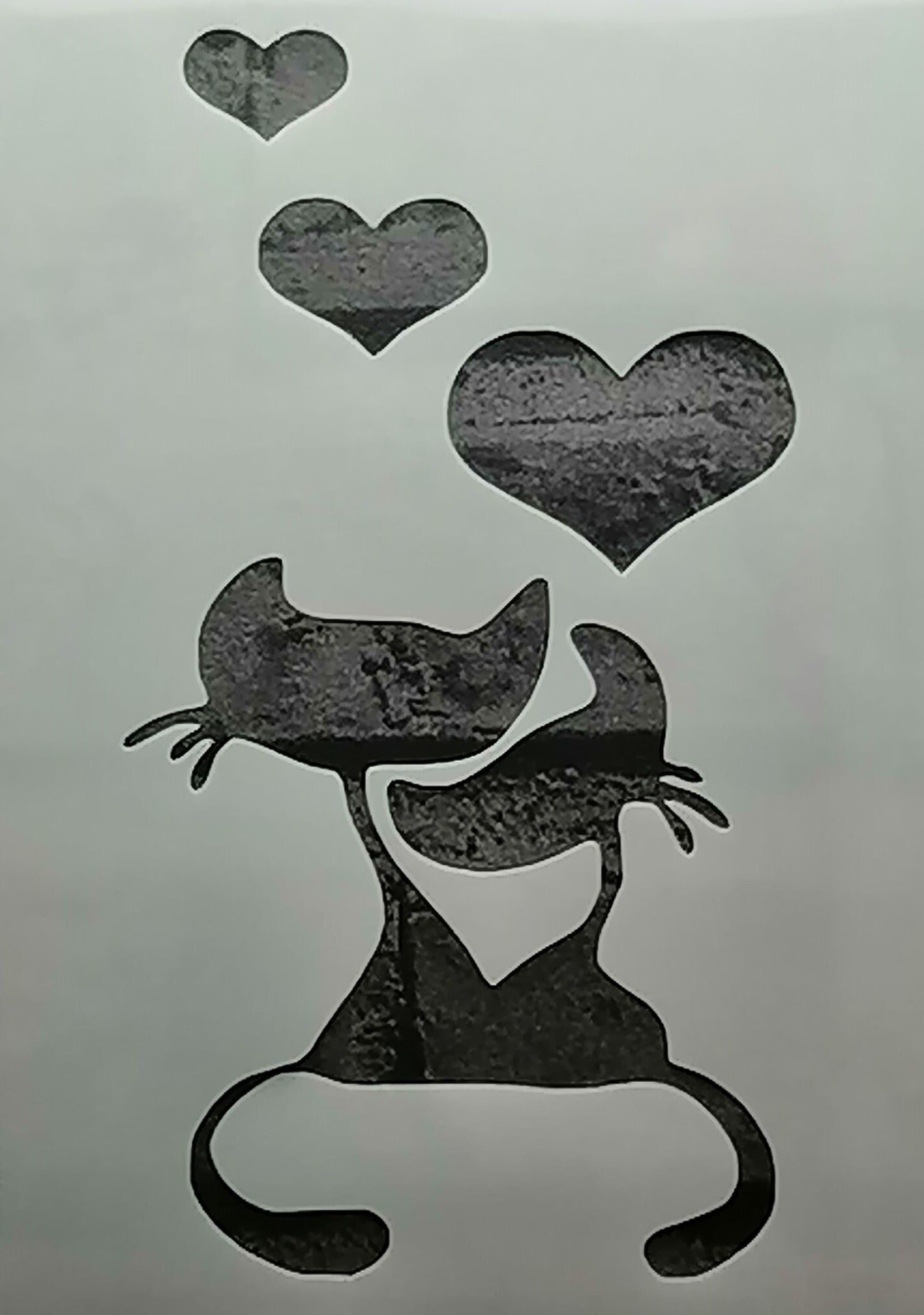 DIDACUT Lovely Cats Stencil Reusable 190 Micron Mylar Sheet - Etsy UK