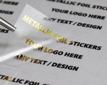 Wedding-Ready Foil-Printed Transparent Rectangle Logo Stickers, Premium Personalised Clear Gloss Custom Labels for Business Branding