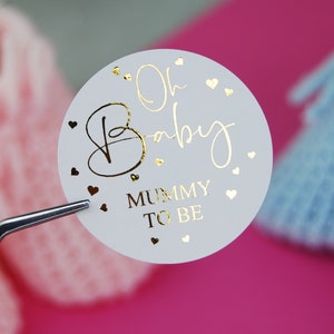 Oh Baby Stickers. Personalised Baby Shower Labels for Party Bags ...