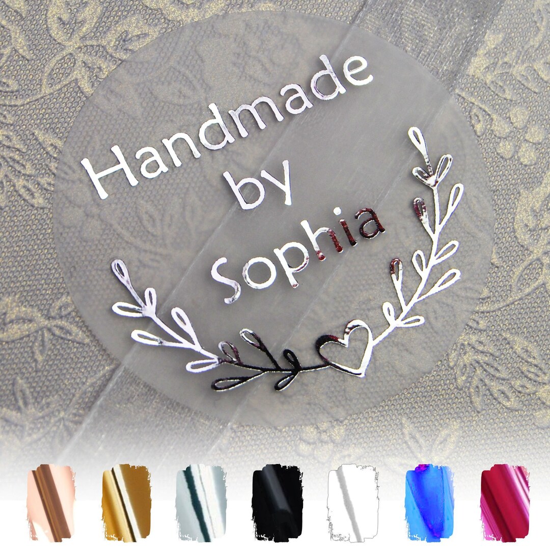 Handmade by Stickers Personalised Semi Clear Transparent Labels Add