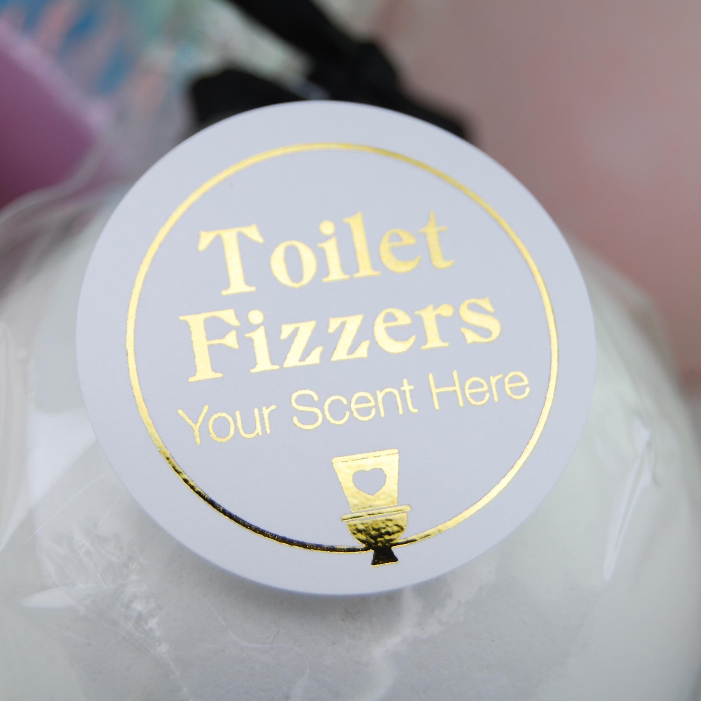Toilet Fizzers Stickers Personalised - Custom printed Toilet Fizzies Labels - Toilet Bomb Packaging Label - paper Sticker with Foil
