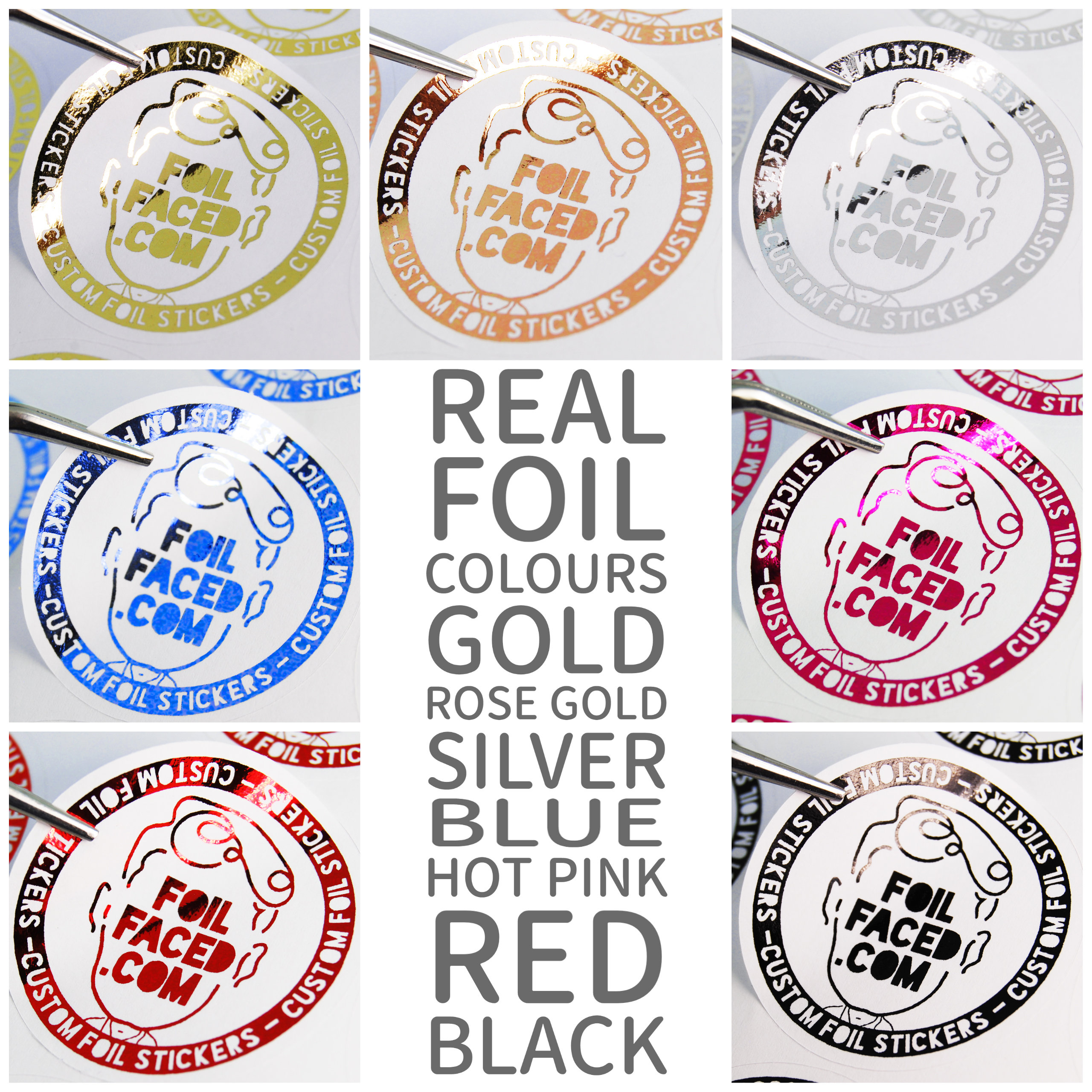 Custom Hot Foil Stamped Stickers Personalized with your logo, artwork or  design