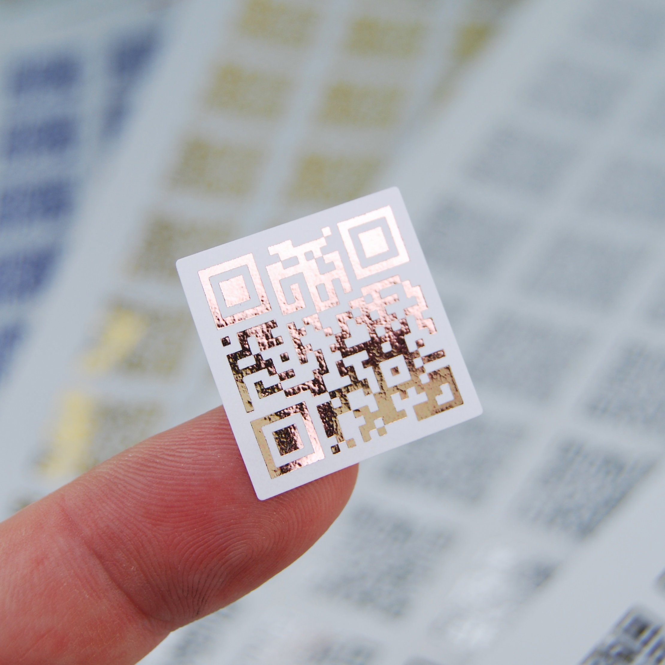 Metallic QR Code Stickers Custom QR Code Barcode Sticky Foil Etsy Canada