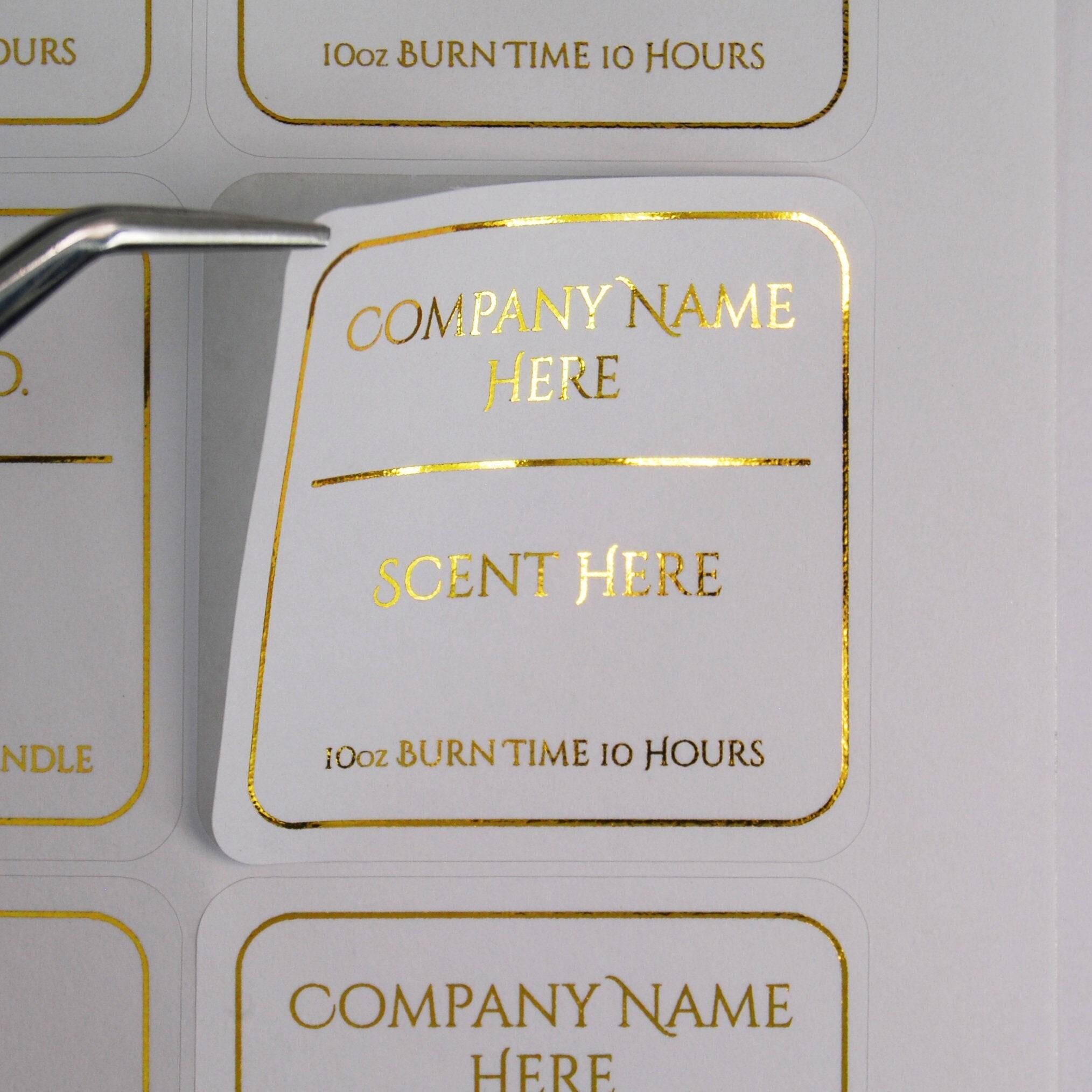 Editable Candle Template, DIY Candle Label, Faux Gold Foil Effect