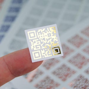 Autocollants métalliques de code QR - Étiquettes autocollantes personnalisées de code-barres de code QR - Tout lien vers un site Web ou une entreprise, etc.