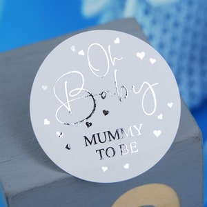 Oh Baby Stickers. Personalised Baby Shower Labels for Party Bags. Custom Baby Shower Favour Labels. Boys or Girls in Pink & Blue. image 3