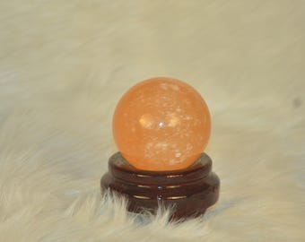 Orange Selenite, small size best quality sphere for healing, meditation, natural stone sphere