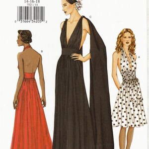 Vintage Vogue Bridal Prom Evening Dress Pattern 7521 PDF Instant Digital Download A4 And US Letter Size Print At Home Size 14,16,18 B36-40"