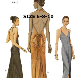 Patrón de vestido vintage de noche estilo "Expiación" (PDF, descarga digital, tamaño A4 y carta, impresión en casa, 6-8-10, B30.5"-32.5")