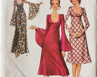 Vintage 1970s Style Dress Pattern 2978 PDF Instant Digital Download US Letter Paper Size Print At Home Size 14 Bust 36"