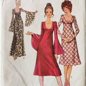 Patrón de vestido estilo años 70 vintage 2978 PDF Descarga digital instantánea Papel tamaño carta de EE. UU. Impresión en casa Tamaño 14 Busto 36"