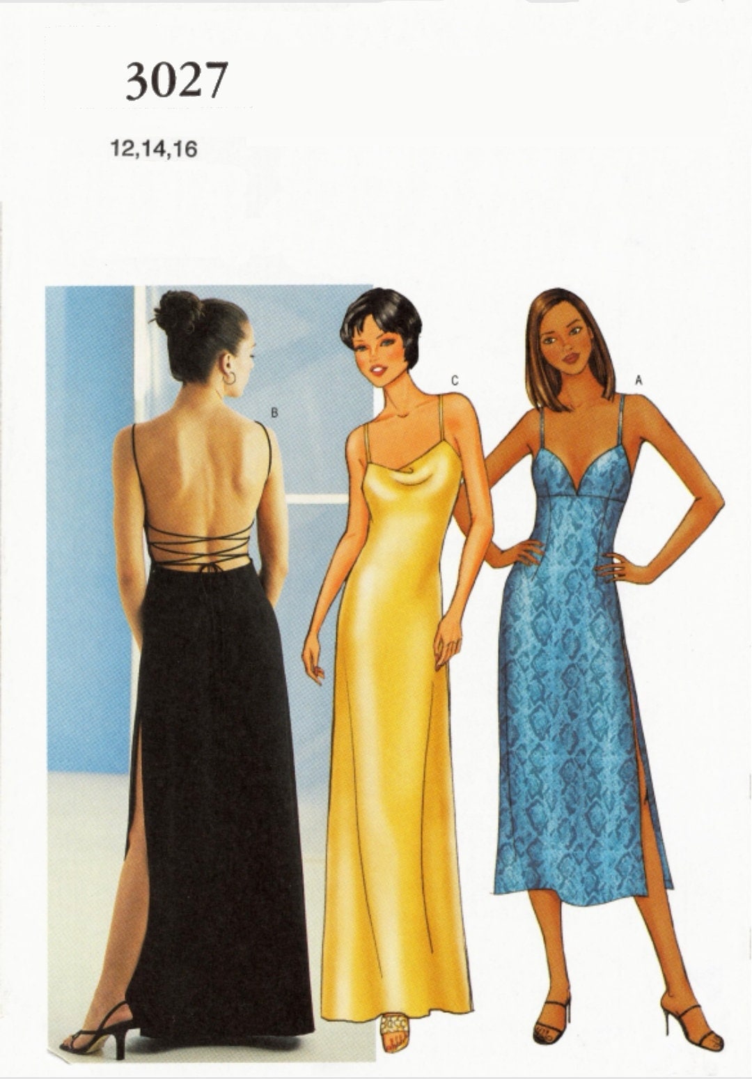 open lace back dress 90s Sewing Pattern: McCall's 7418 Evening Dress with Back Shoulder Str   Patterns Central
