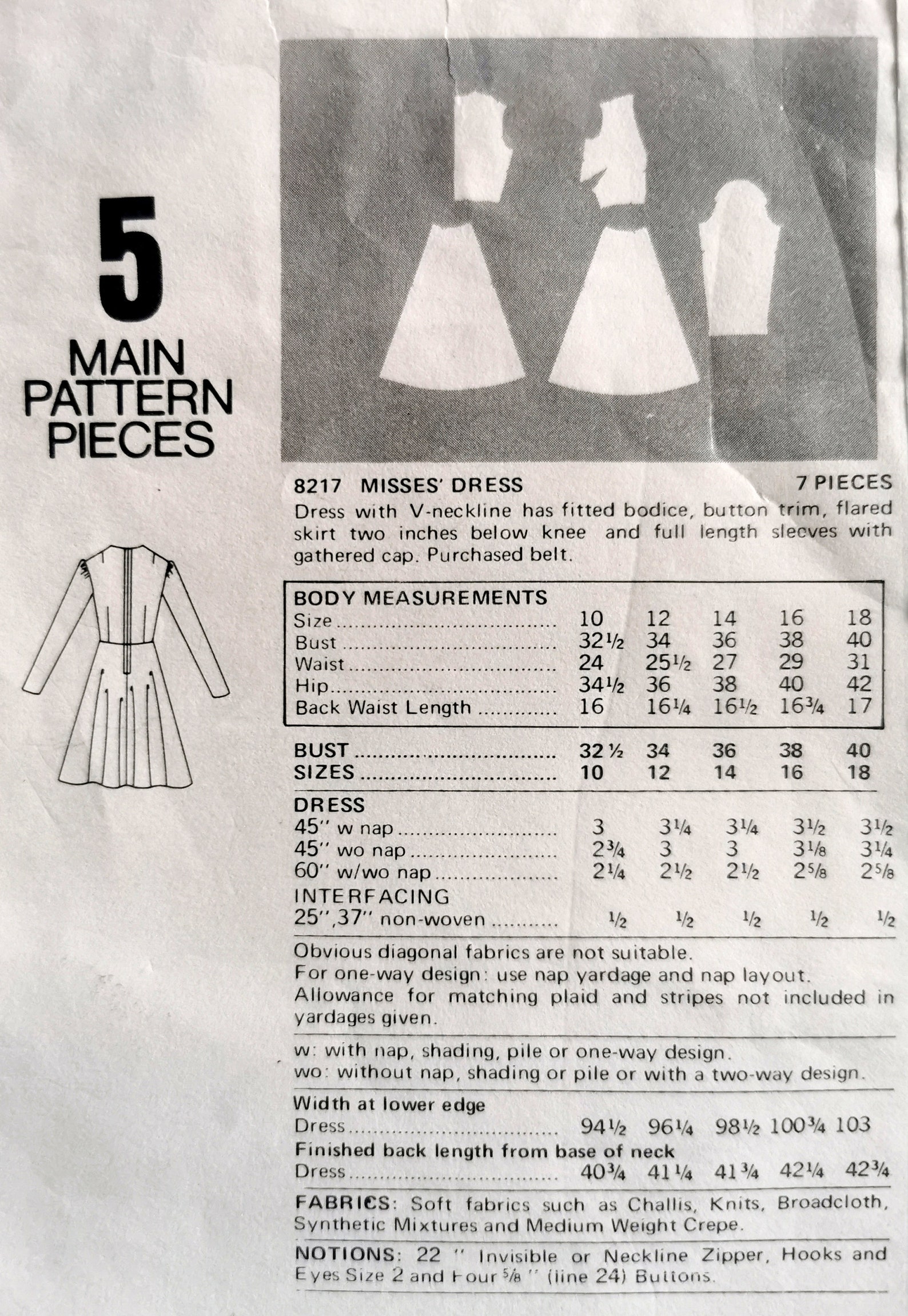 Vintage 1972 Dress Pattern PDF Instant Digital Download A4 Size Print ...