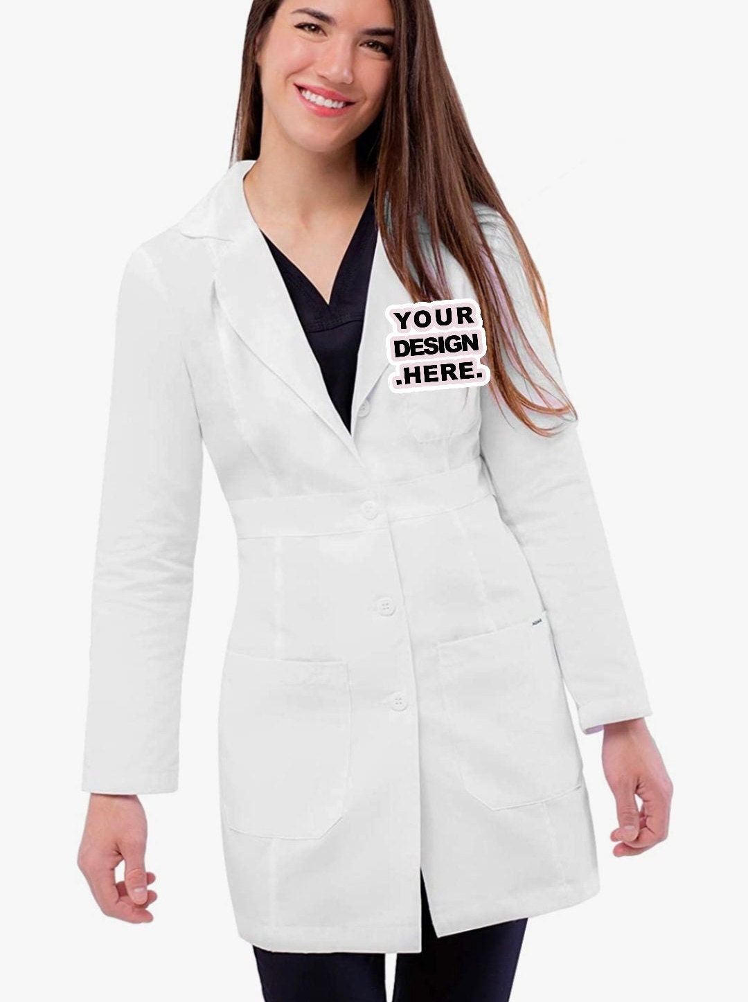 Custom Embroidered Lab Coats for Women Belted 33 Lab Coat, Medical ...