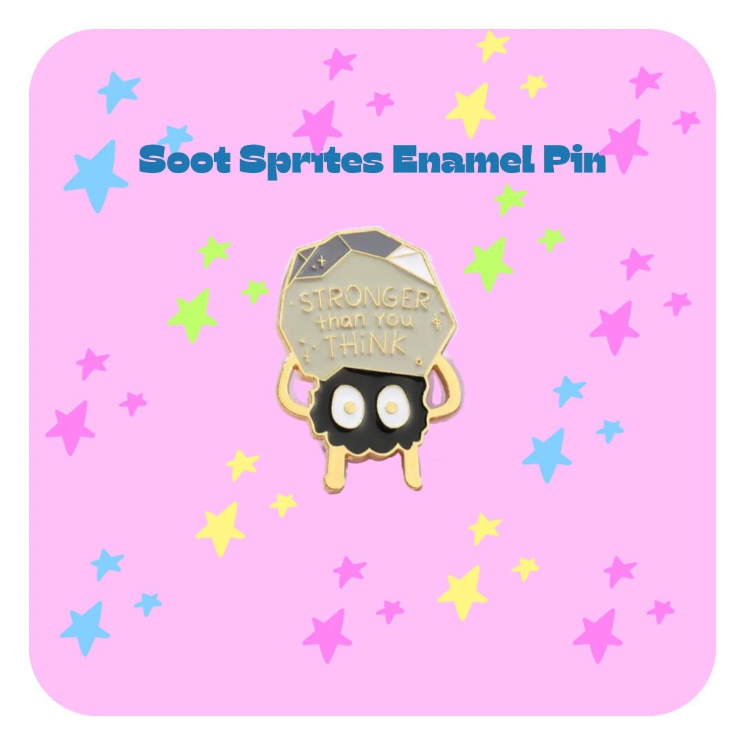 Spooky Soot Sprite ghibli inspired 1.5 enamel pin by Scribble