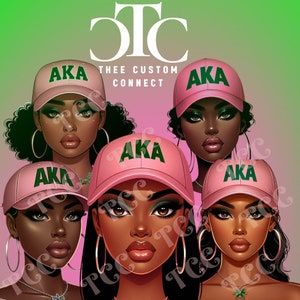 Chapéu de fraternidade rosa e verde, também conhecido como mulheres, inspirado em fraternidade, arte de IA para impressão