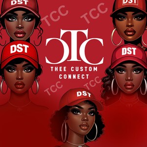 Chapéu de fraternidade vermelho e branco Clip Art DST Women, inspirado em fraternidade, arte de IA para impressão