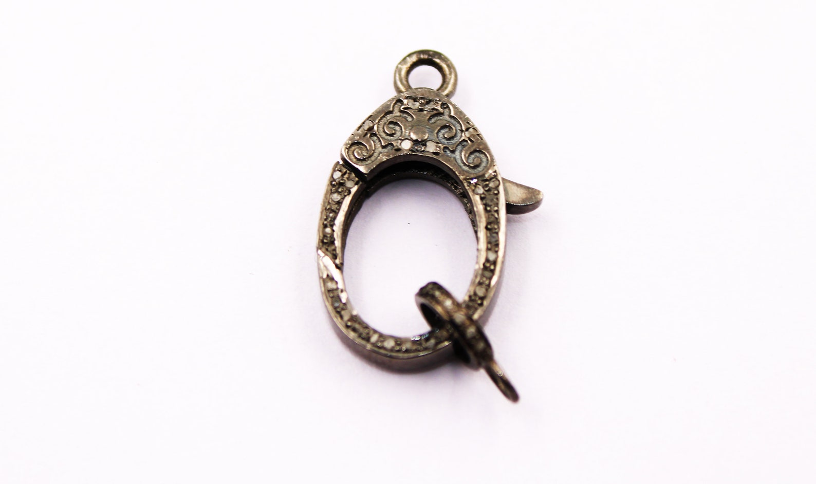 1pc designer 25mm lobster lock antique finish Pave diamond Etsy