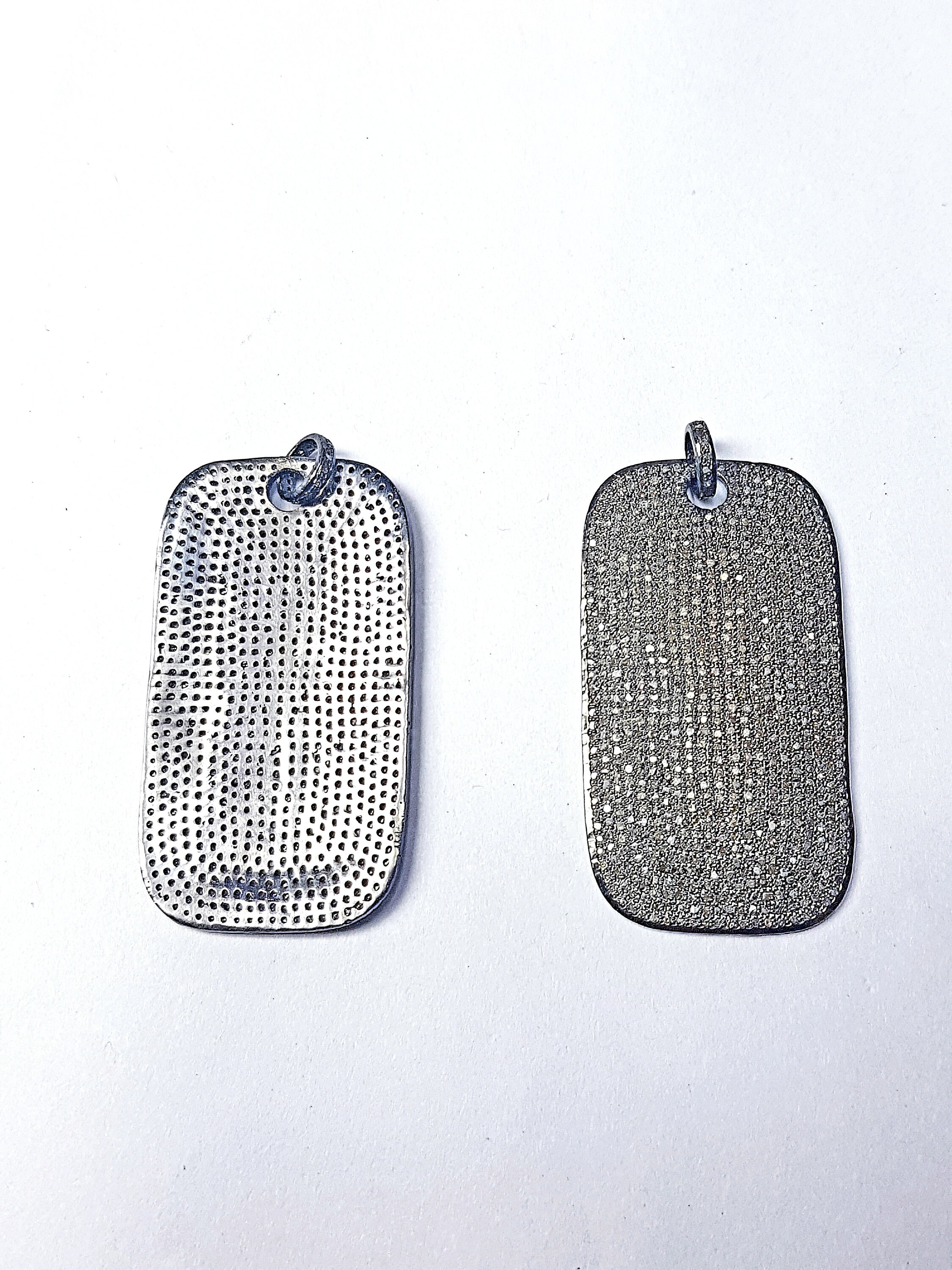 Unique designer dog tag pendant_Rosecut Pave diamond 925 Etsy