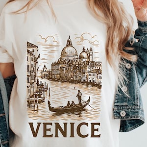 Vintage Venice T-Shirt: Retro Gondola Ride Italian Travel Tee