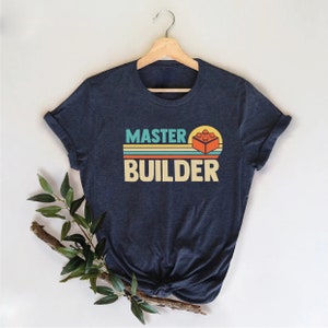 Master Builder Tshirt, Building Blocks, Birthday Gift For Kids, Funny Dad, Men Graphic, Building Bricks Gift, Gift for him