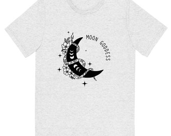 Moon Goddess T-Shirt: Celestial Snake Graphic Tee