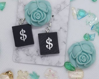 Boucles d’oreilles Scrabble signe dollar