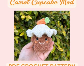 Popable Carrot Cupcake Mod - PDF Crochet Pattern - Low Sew